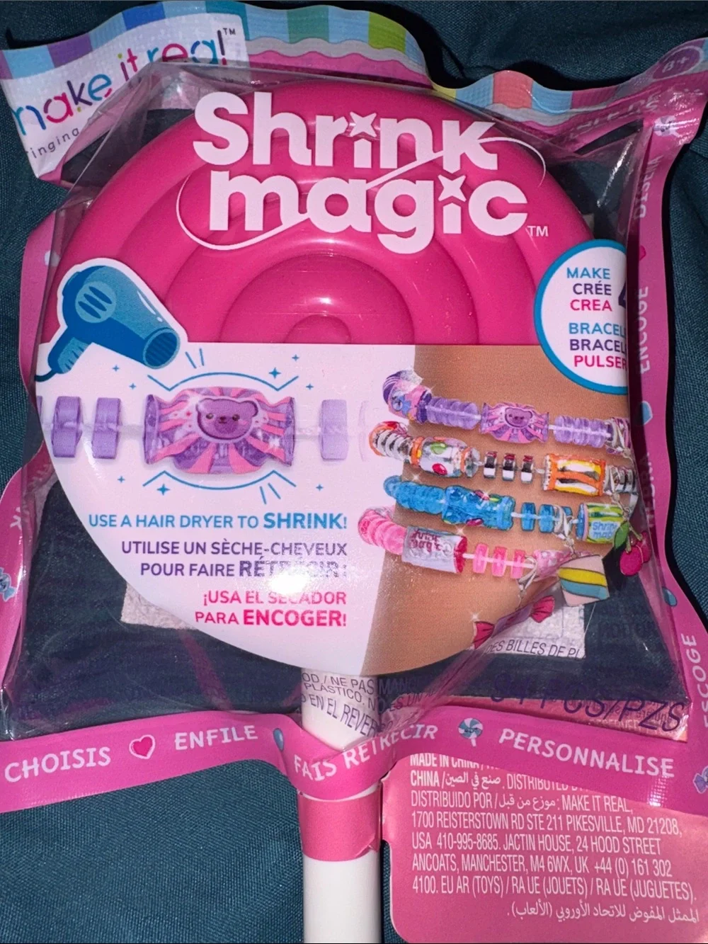 Make It Real Shrink Magic DIY Bracelet Kit- Pink
